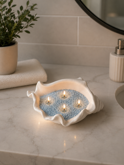 Sky Blue Pearled Candle Sand