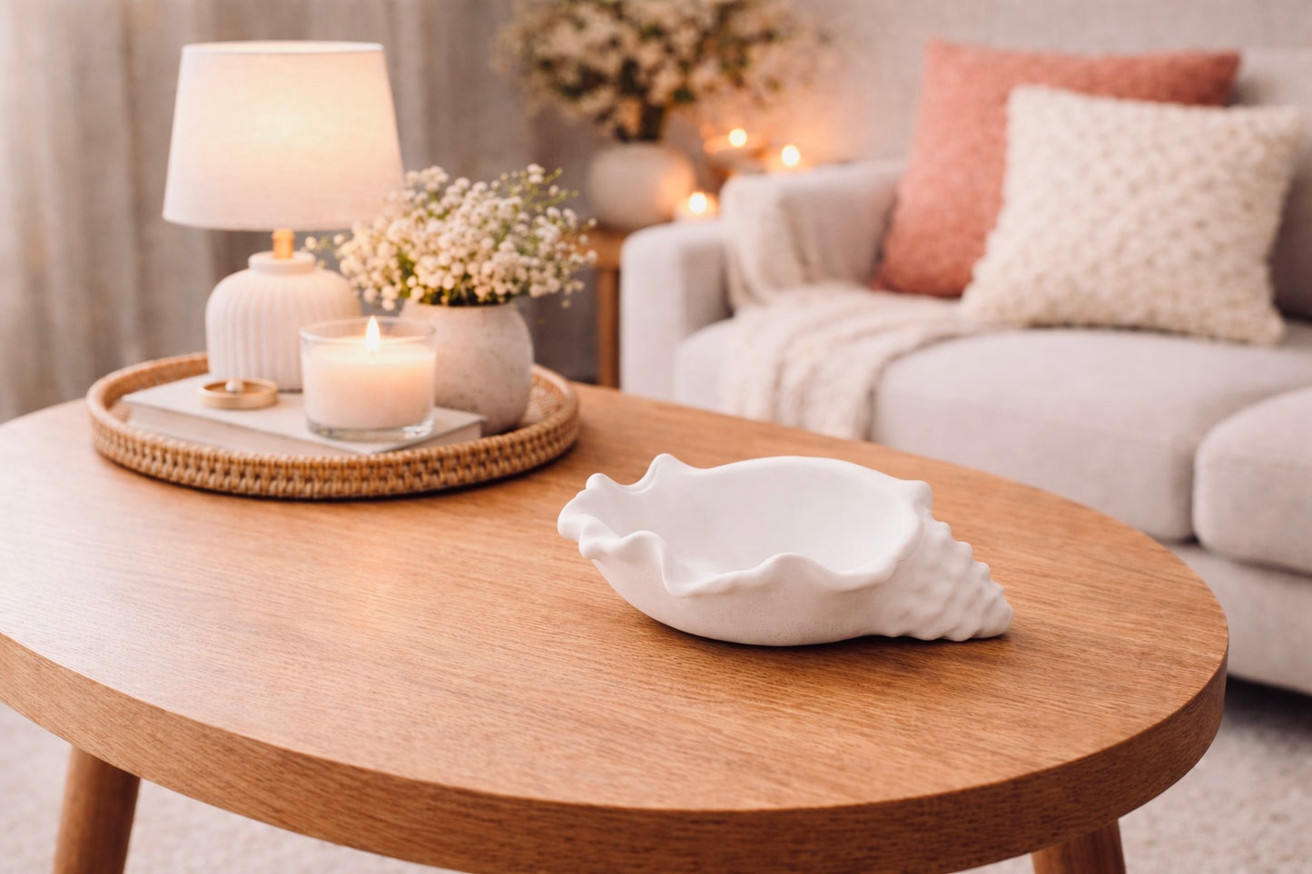 Conch Shell Cast Stone Vase