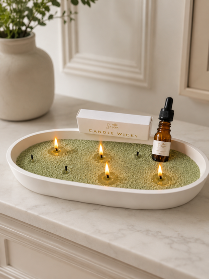 Olive Green Pearled Candle Sand