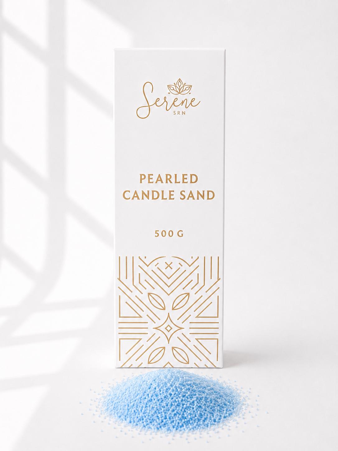 Sky Blue Pearled Candle Sand