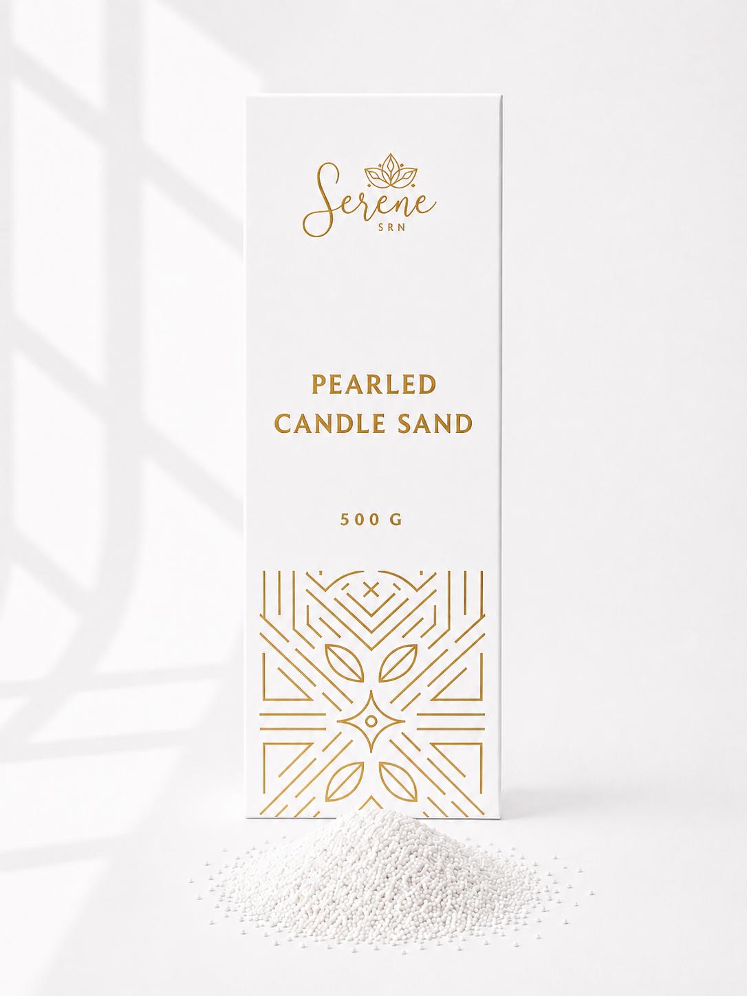 White Pearled Pearled Candle Sand