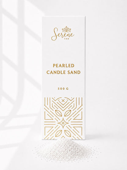 White Pearled Pearled Candle Sand
