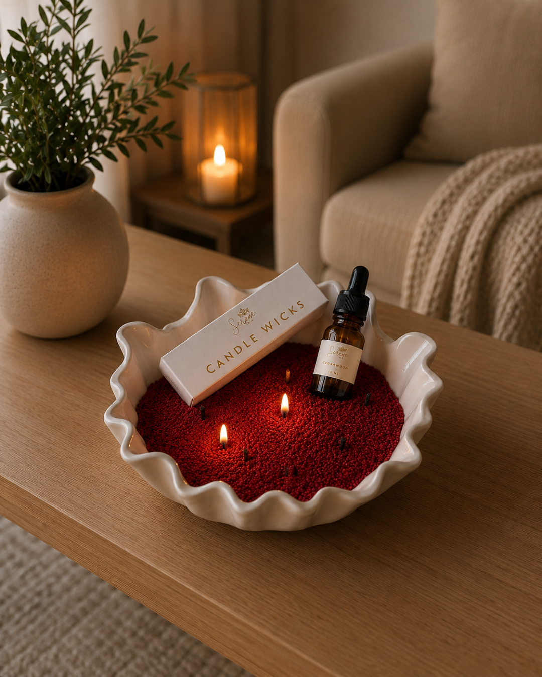 Red Pearled Candle Sand